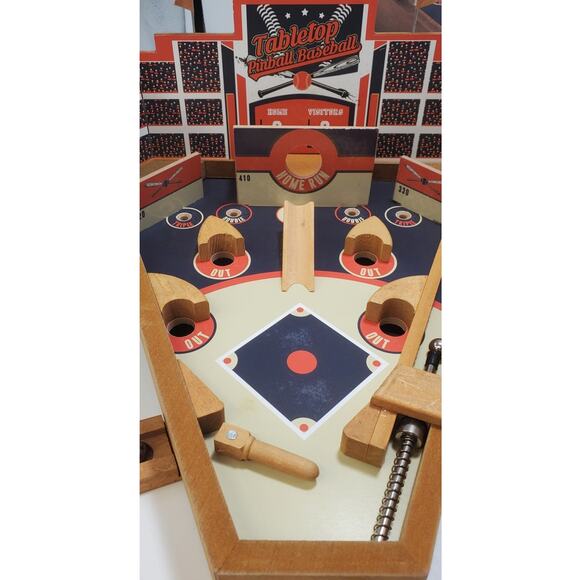 Hammer & Axe Tabletop Baseball Game, Wooden Stadium Pinball Style 100% COMPLETE - Picture 6 of 10